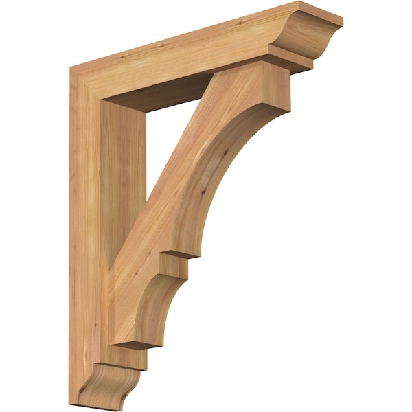 Ekena Millwork Balboa Traditional Smooth Bracket w/ Offset Brace, Western Red Cedar, 5 1/2"W x 24"D x 28"H BKT0604X24X28BOA01SWR - main